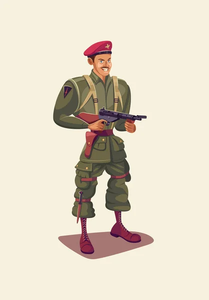 Comandos Británicos Segunda Guerra Mundial Ilustración Vectorial Aislada — Archivo Imágenes Vectoriales