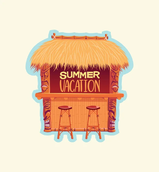 Tiki Bar Isolated White Background Vector Illustration — Archivo Imágenes Vectoriales