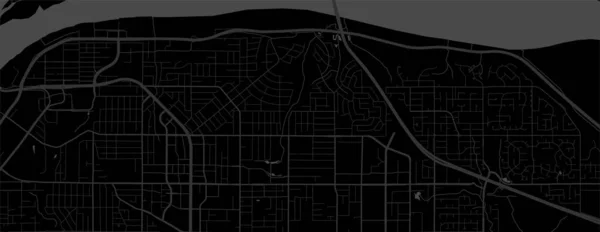 Sötét Fekete Surrey Város Területe Vízszintes Vektor Háttér Térkép Utcák — Stock Vector