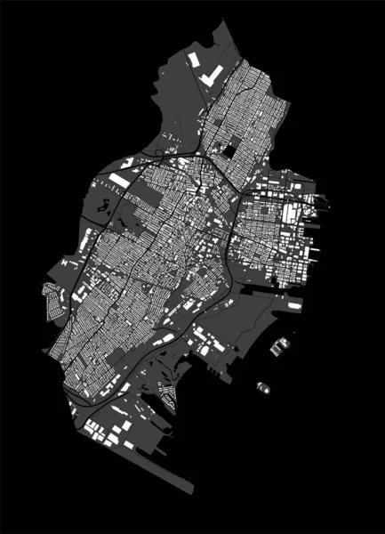 Mapa Jersey Mapa Vetorial Detalhado Área Administrativa Cidade Jersey Cityscape — Vetor de Stock