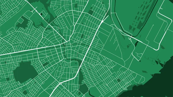 Vektorhintergrundkarte Der Grünen Elizabeth City Straßen Und Wasserkartographie Illustration Breitbild — Stockvektor