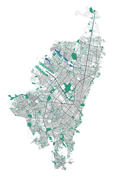 Bogota Vektorkart Detaljert Kart Bogotas Administrative Område Cityscape Panorama Religionsfri – stockvektor