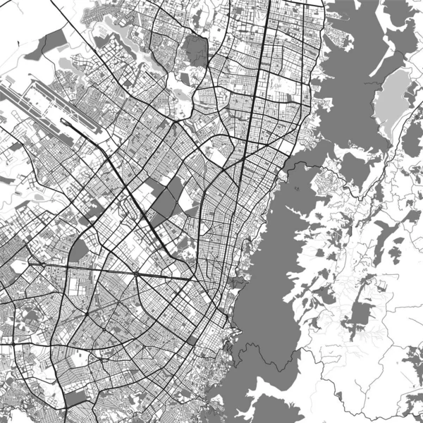 Mapa Cidade Urbana Bogotá Ilustração Vetorial Mapa Bogotá Cartaz Arte — Vetor de Stock