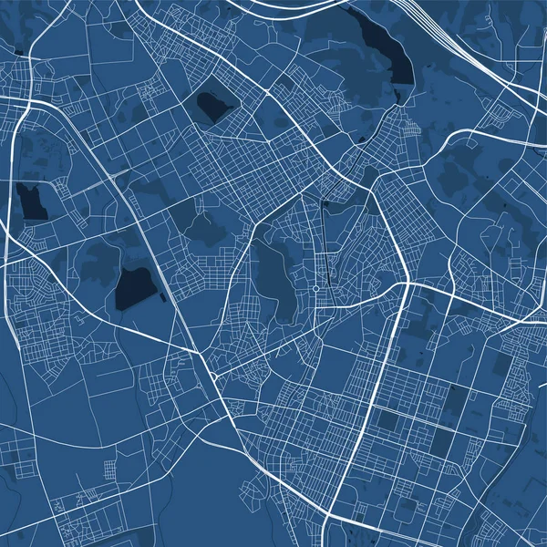 Mapa Vetorial Detalhado Área Administrativa Cidade Suwon Panorama Horizonte Mapa — Vetor de Stock