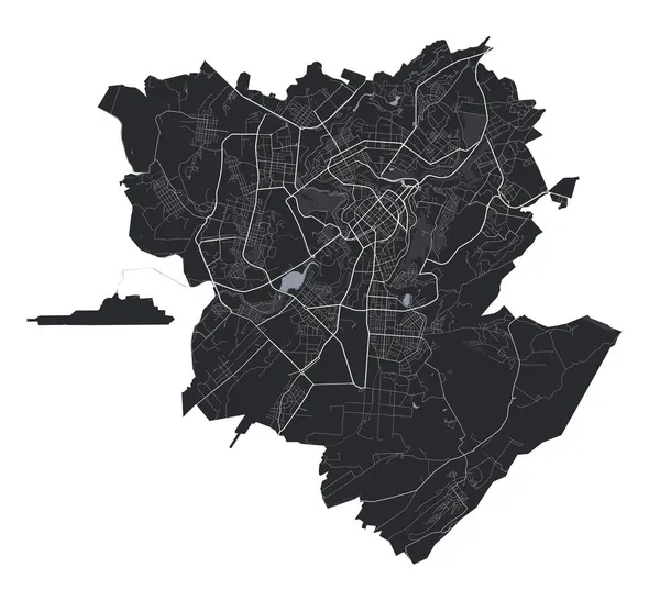 Jerevans Vektorkarta Detaljerad Vektorkarta Över Jerevans Stadsområde Stadsbild Affisch Storstads — Stock vektor