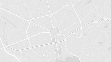 Beyaz ve açık gri Tiran Şehri alan vektör arkaplan haritası, sokaklar ve su haritası çizimi. Geniş ekran oranı, dijital düz tasarım sokak haritası.