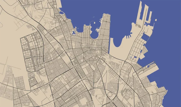 Χάρτης Διανύσματος Νταμάμ Λεπτομερής Χάρτης Της Διοικητικής Περιοχής Της Πόλης — Διανυσματικό Αρχείο
