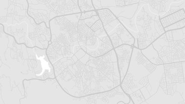 Beyaz ve açık gri Abha Şehri alan vektör arkaplan haritası, sokaklar ve su haritası çizimi. Geniş ekran oranı, dijital düz tasarım sokak haritası.