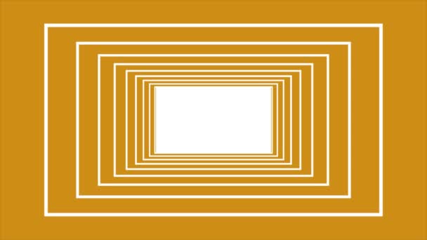 Infinity Flight Black Circle Ring Tunnel Seamless Geometric Pattern Orange — стоковое видео