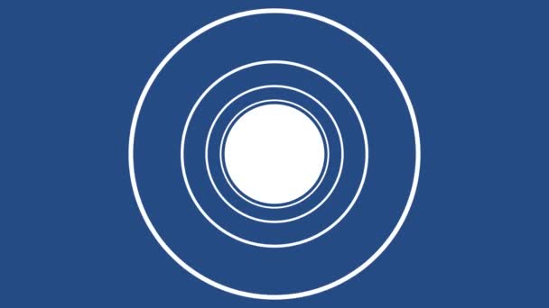 Infinity Flight White Circle Ring Tunnel Seamless Geometric Pattern Blue — стоковое видео