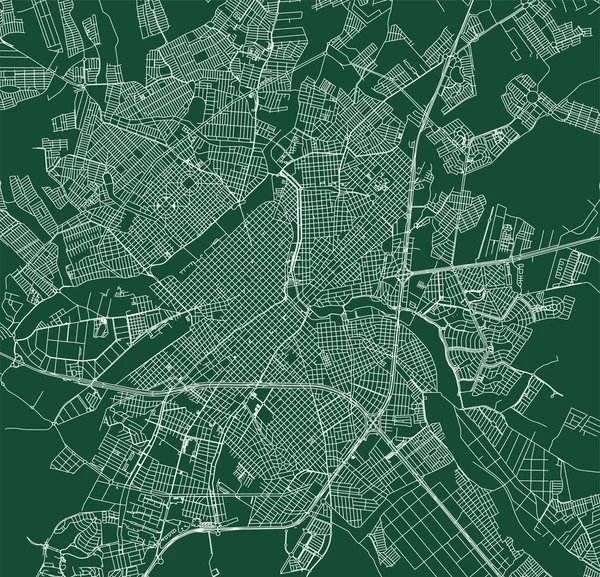 Sao Jose Rio Preto City Brazil Municipality Vector Map Green — Stok Vektör