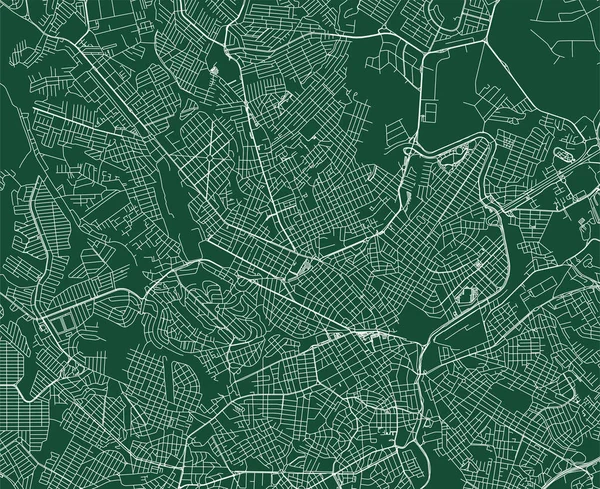 Sorocaba City Brazil Municipality Vector Map Green Street Map Municipality — Vetor de Stock