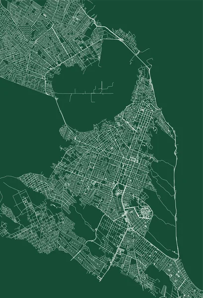 Natal City Brazil Municipality Vector Map Green Street Map Municipality — Vetor de Stock