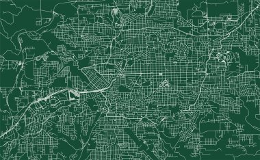 Caxias do Sul city Brazil municipality vector map. Green street map, municipality area, white lines. Urban skyline panorama for tourism.