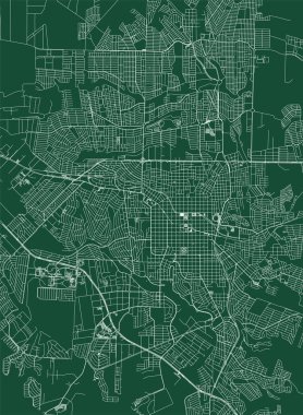 Londrina city Brazil municipality vector map. Green street map, municipality area, white lines. Urban skyline panorama for tourism.