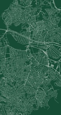 Osasco city Brazil municipality vector map. Green street map, municipality area, white lines. Urban skyline panorama for tourism.