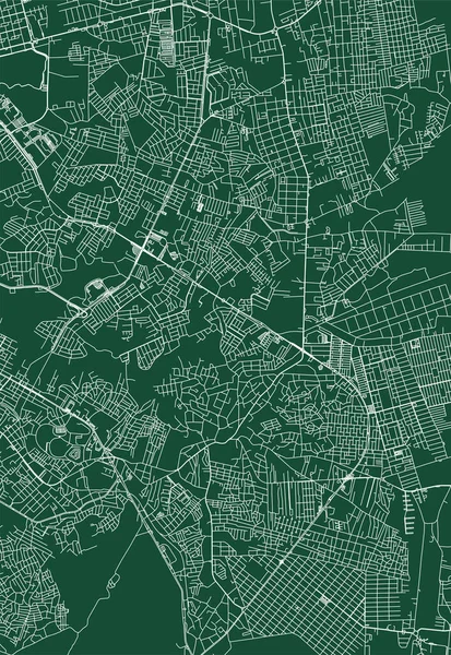 Sao Luis City Brazil Municipality Vector Map Green Street Map — Vettoriale Stock