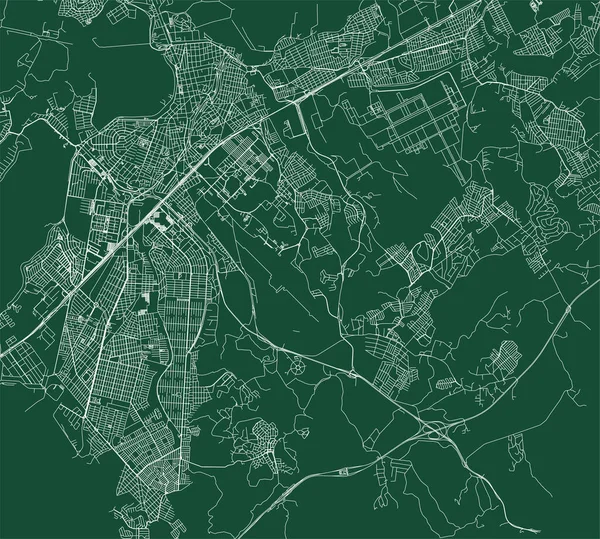 Sao Jose Dos Campos City Brazil Municipality Vector Map Green — Vettoriale Stock