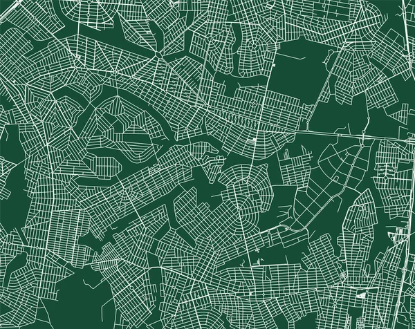 Aparecida Goiania City Brazil Municipality Vector Map Green Street Map — Vetor de Stock