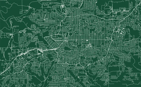 Caxias Sul City Brazil Municipality Vector Map Green Street Map — ストックベクタ