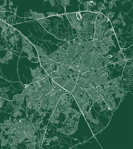 Campinas City Brazil Municipality Vector Map Green Street Map Municipality — Vetor de Stock
