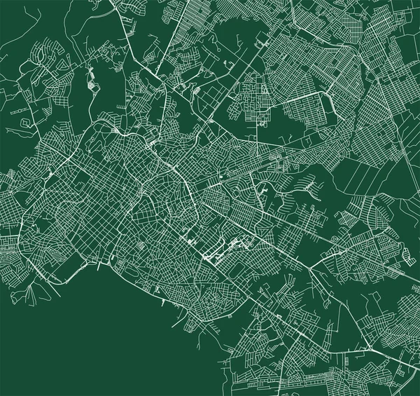 Cuiaba City Brazil Municipality Vector Map Green Street Map Municipality — Vettoriale Stock