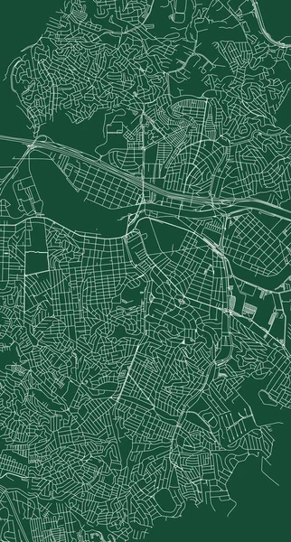 オサスコ市ブラジル自治体ベクトルマップ グリーンストリートマップ 自治体エリア 白い線 観光のための都市スカイラインパノラマ — ストックベクタ