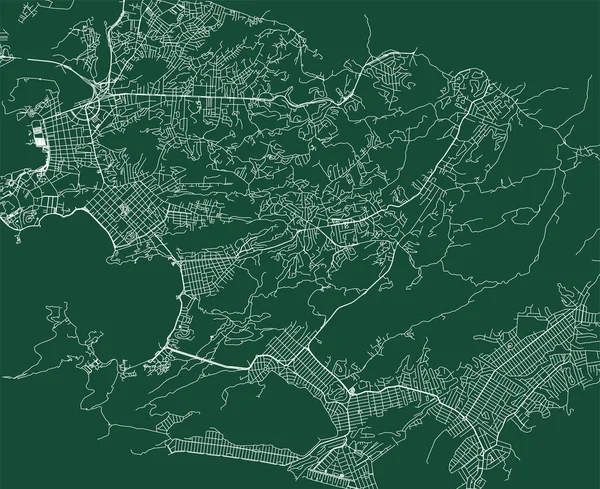 Niteroi City Brazil Municipality Vector Map Green Street Map Municipality — Stockový vektor