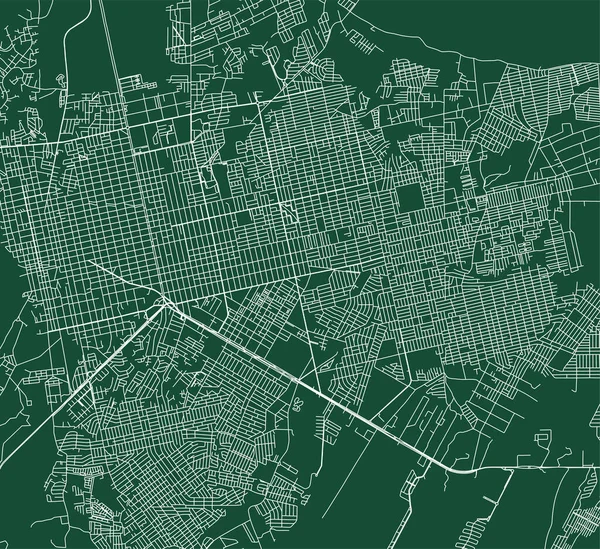 Porto Velho City Brazil Municipality Vector Map Green Street Map — Vettoriale Stock