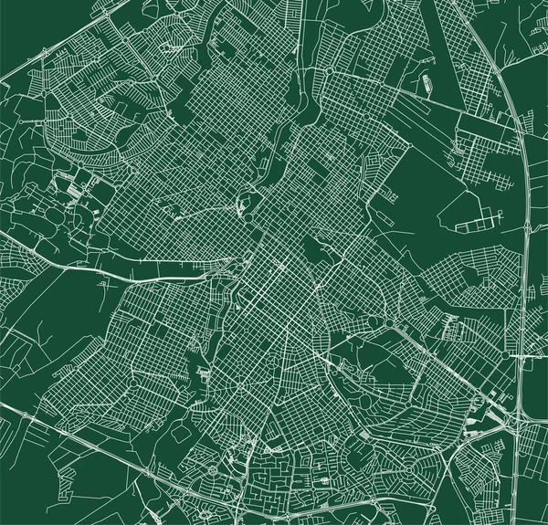 Ribeirao Preto City Brazil Municipality Vector Map Green Street Map — Vettoriale Stock