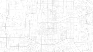 Xi 'an harita şehir posteri, beyaz ve gri yatay arka plan vektör haritası. Belediyenin sokak haritası. Geniş ekran Çin gökyüzü manzarası.