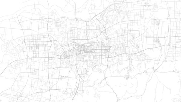 済南地図市のポスター州 白とグレーの水平方向の背景ベクトルマップ 自治体エリアロードマップ ワイドスクリーン中国のスカイラインパノラマ — ストックベクタ