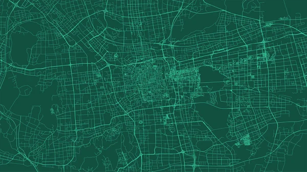 Suzhou Mapa Cidade Pôster Província Verde Horizontal Fundo Vetorial Mapa — Vetor de Stock