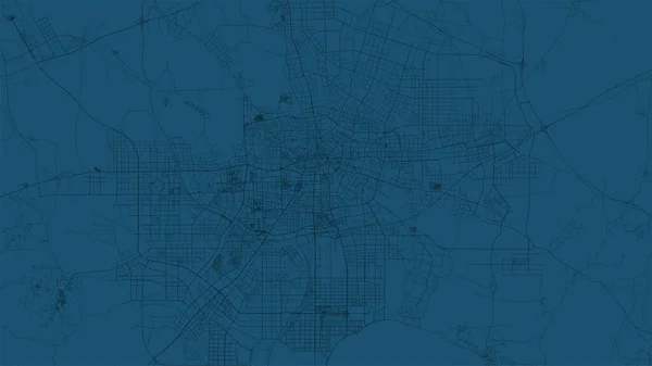 合肥地図都市のポスター州 青の水平方向の背景ベクトルマップ 自治体エリアロードマップ ワイドスクリーン中国のスカイラインパノラマ — ストックベクタ