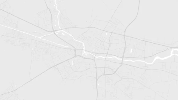 白とライトグレーBydgoszcz都市エリアベクトル背景マップ 道路や水のイラスト ワイドスクリーンの割合 デジタルフラットデザインロードマップ — ストックベクタ