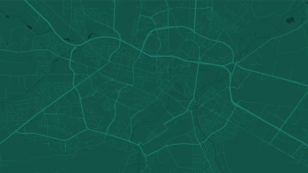 Vektorhintergrundkarte Für Das Grüne Lubliner Stadtgebiet Straßen Und Wasserillustration Breitbild — Stockvektor
