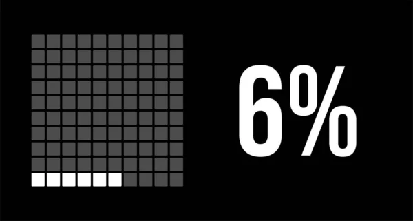 Por Ciento Diagrama Seis Por Ciento Infografía Vectorial Rectángulos Redondeados — Vector de stock