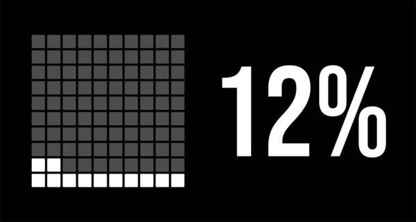 Diagrama Del Por Ciento Doce Porcentajes Infografía Vectorial Rectángulos Redondeados — Archivo Imágenes Vectoriales