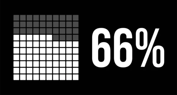 Por Ciento Diagrama Sesenta Seis Por Ciento Vector Infografía Rectángulos — Archivo Imágenes Vectoriales