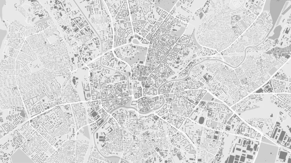 白とライトグレーハリコフ市周辺のベクトル背景マップ 道路や水の地図イラスト ワイドスクリーンの割合 デジタルフラットデザインロードマップ — ストックベクタ