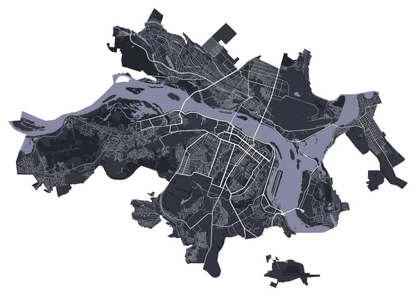 Mapa Vetorial Dnipro Mapa Vetorial Detalhado Área Administrativa Cidade Dnipro — Vetor de Stock