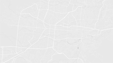 Beyaz ve açık gri San Salvador şehir alanı vektör arkaplan haritası, yollar ve su çizimleri. Geniş ekran oranı, dijital düz tasarım yol haritası.