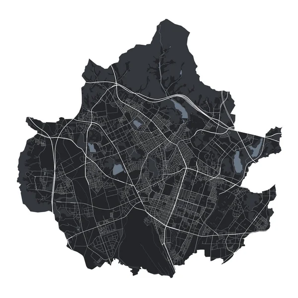 Mapa Vetorial Suwon Mapa Vetorial Detalhado Área Administrativa Cidade Suwon — Vetor de Stock