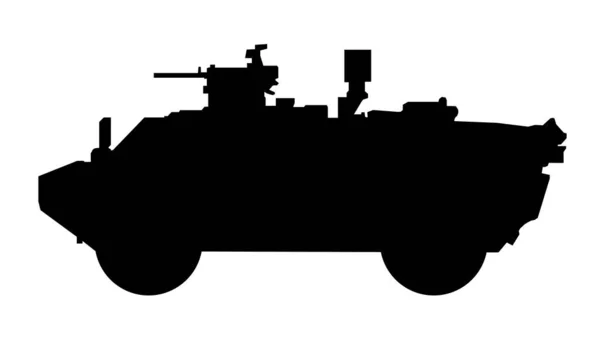 Силуэт Боевой Машины Lgs Fennek 2000 Германия Черная Военная Машина — стоковый вектор
