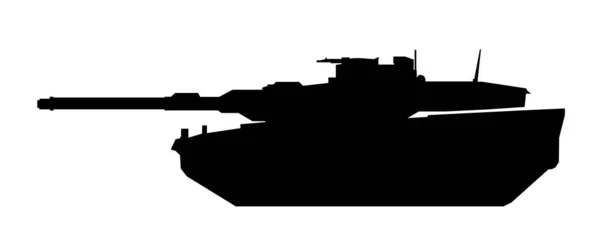 Tank Silueti Leopar 2A6 1998 Almanya Beyaz Arka Planda Siyah — Stok Vektör