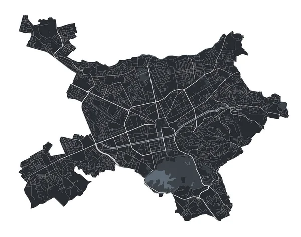 Vektorová Mapa Tirany Podrobná Vektorová Mapa Správní Oblasti Města Tirana — Stockový vektor