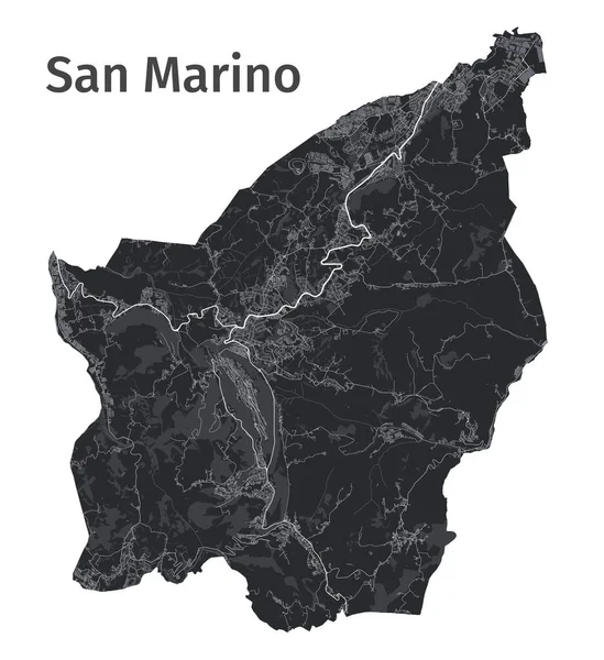 Peta Vektor San Marino Peta Vektor Rinci Wilayah Administratif Negara - Stok Vektor