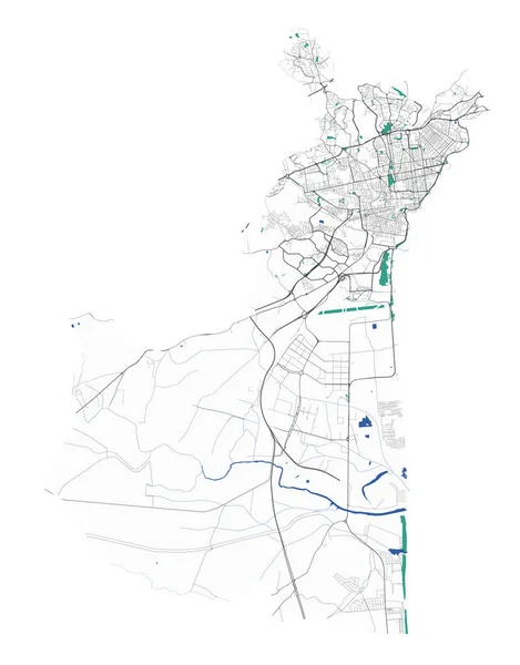 Catania Vektor Térkép Catania Város Közigazgatási Területének Részletes Térképe Városkép — Stock Vector