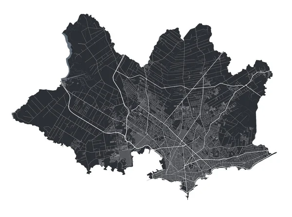 Mappa Vettoriale Montevideo Mappa Vettoriale Dettagliata Dell Area Amministrativa Montevideo — Vettoriale Stock