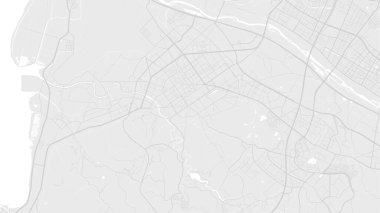 White and light grey Hsinchu city area vector background map, roads and water illustration. Widescreen proportion, digital flat design roadmap.